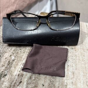 Fendi Dark Brown Eyeglasses with Case
